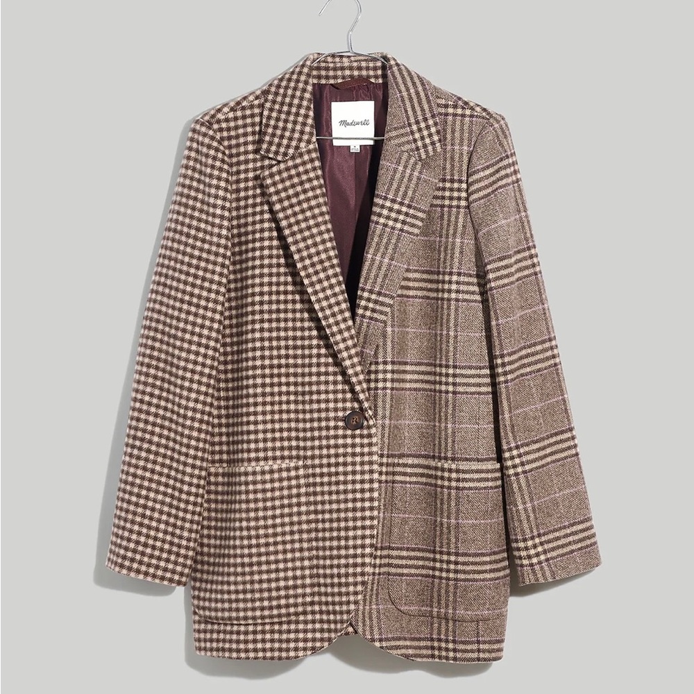 The Larsen Blazer in Mixed Plaid by Madewell